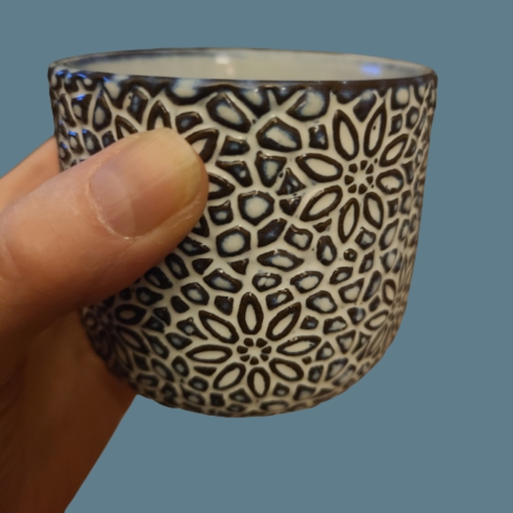 NWOT Set Of 6 Domaine Embossed Artisan Double Walled Tea Mugs - Picture 2 of 4